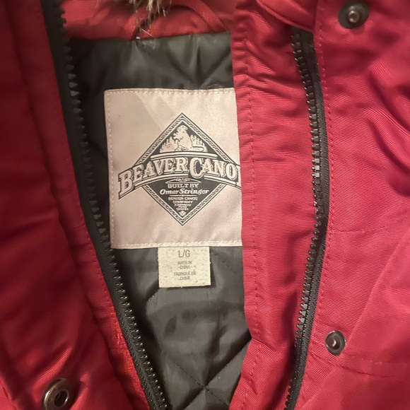 Beaver Canoe Red Burgundy Winter Jacket - Picture 4 of 9